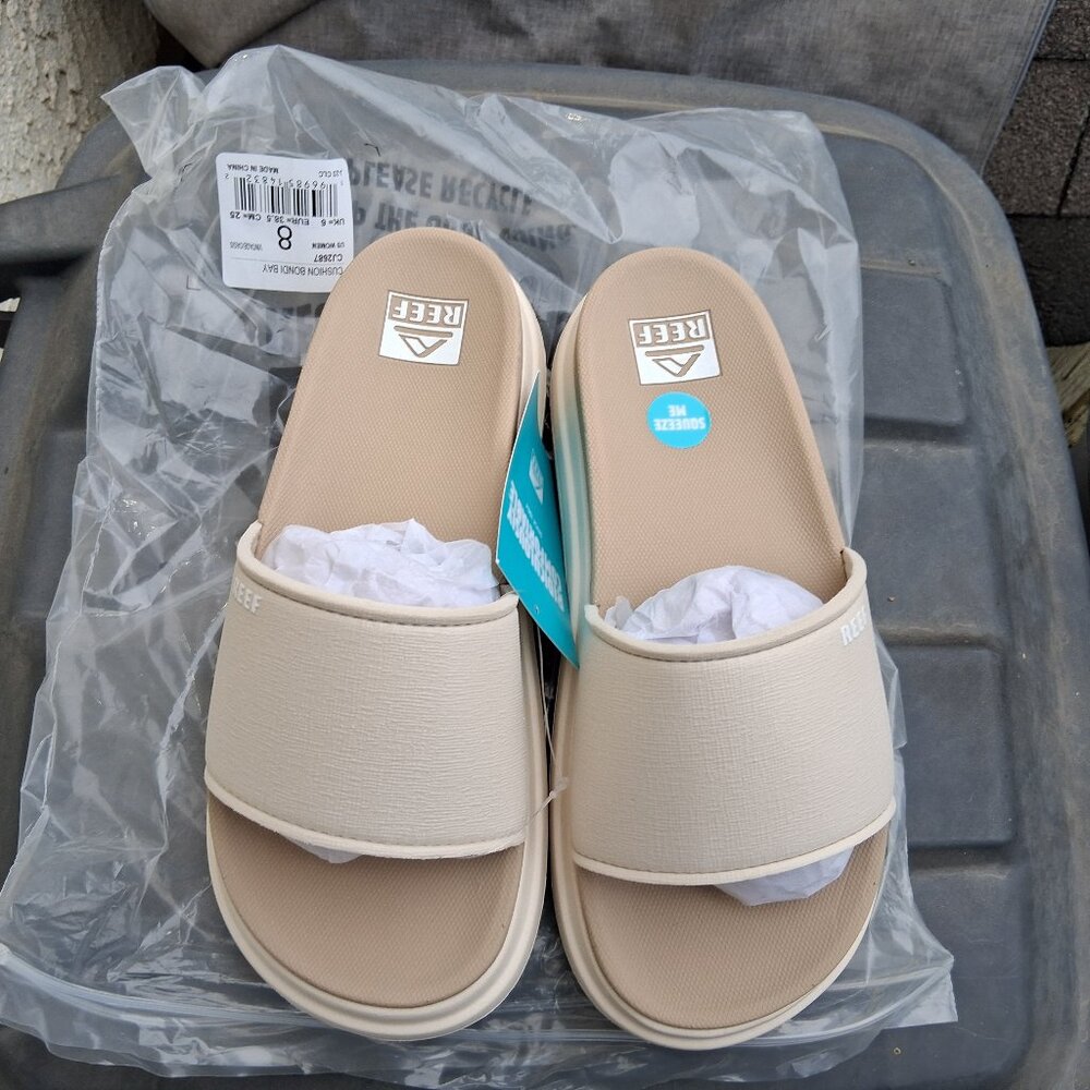 Reef Women's Slide Sandals in Beige size 8